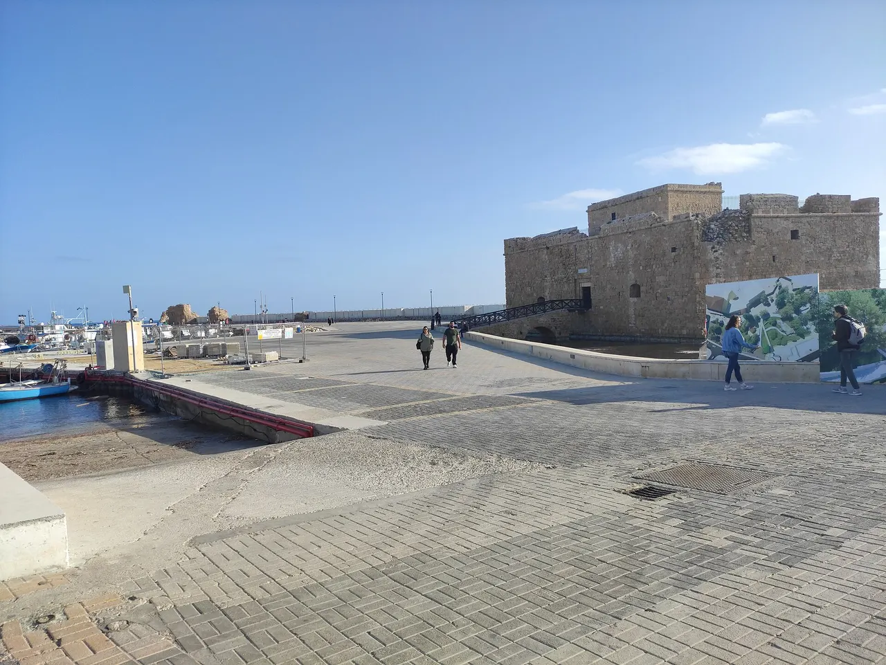 Paphos Castle beside the harbour and marina in Paphos, Cyprus