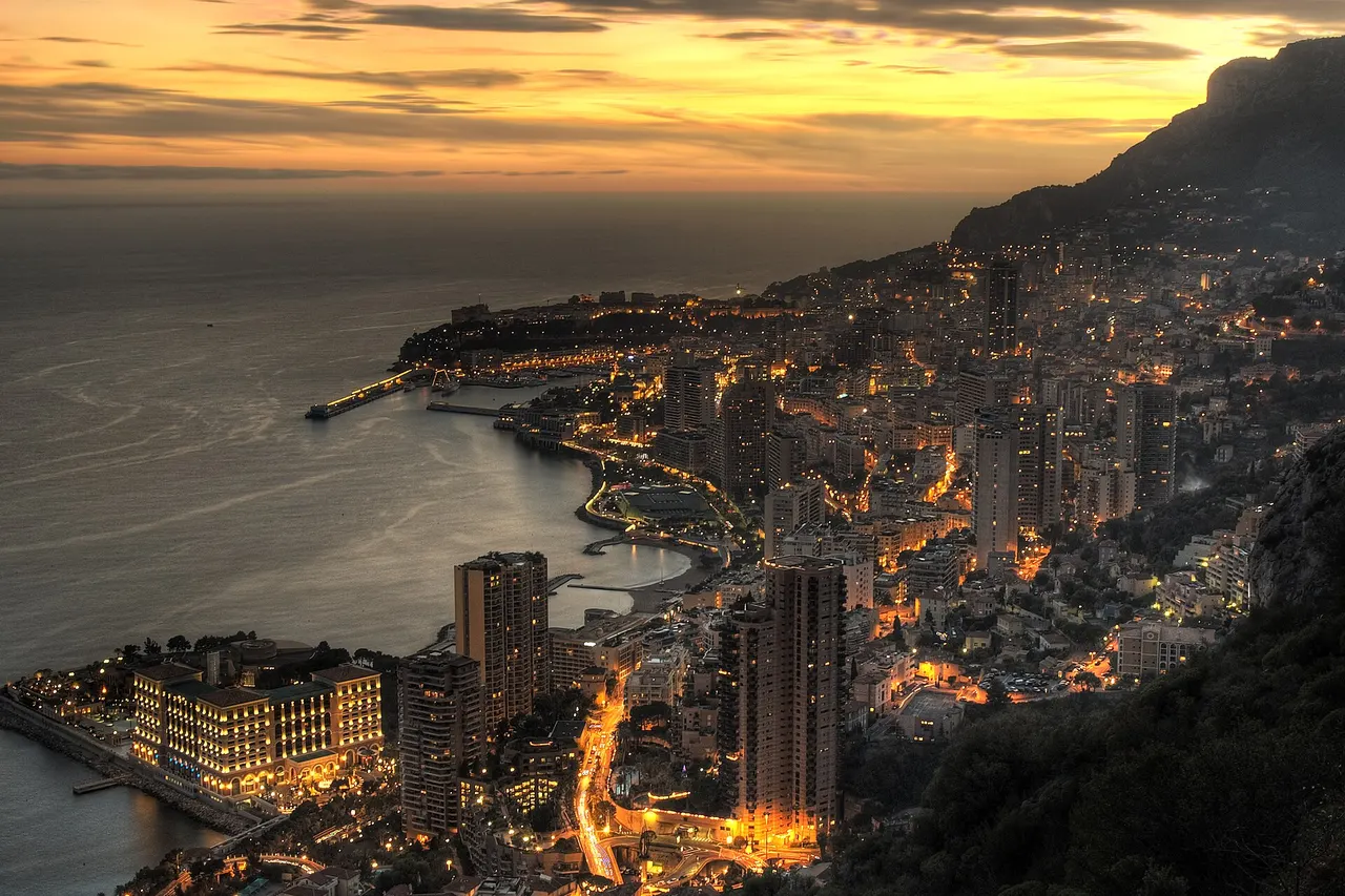 Monaco At Dusk HDR from 5 exposures (-2; -1; 0; +1; +2)