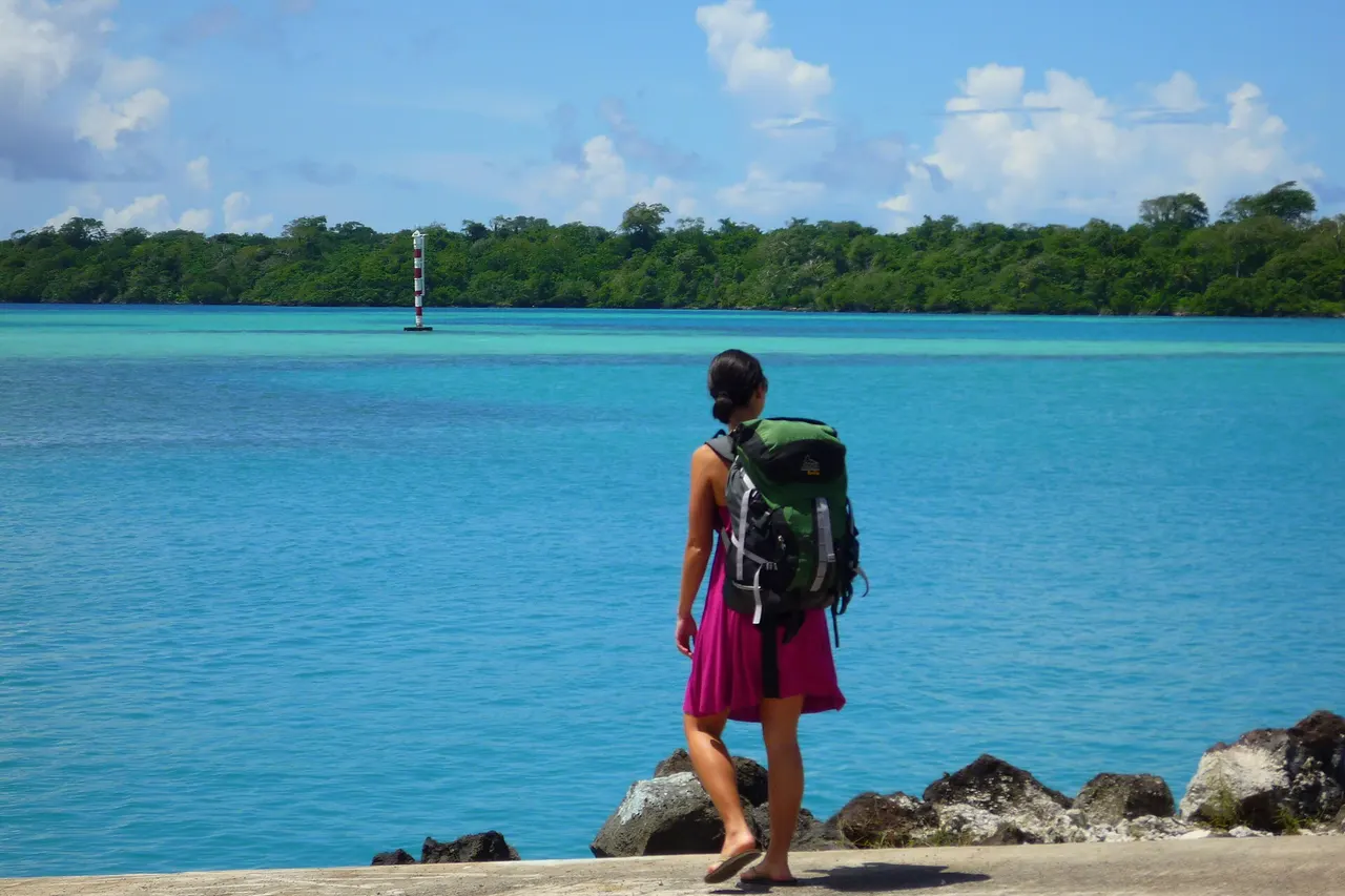 View at Salelologa wharf on Savai'i island in Samoa