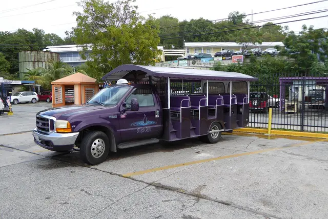 Purple share taxi (Ford F 350 Super Duty)